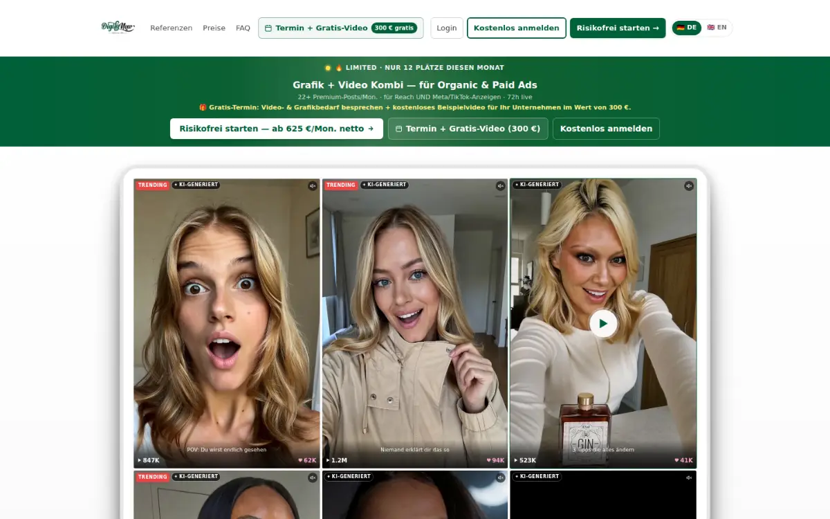 Vorschau der Website von AI Ad Studio