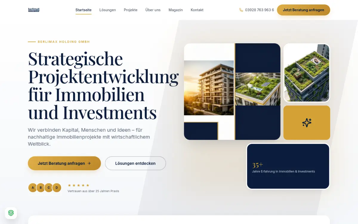 Vorschau der Website von Berlimax Immobilien