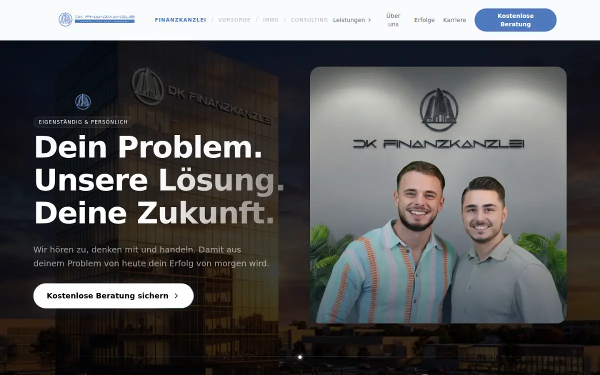 Vorschau der Website von DK Finanzkanzlei CRM