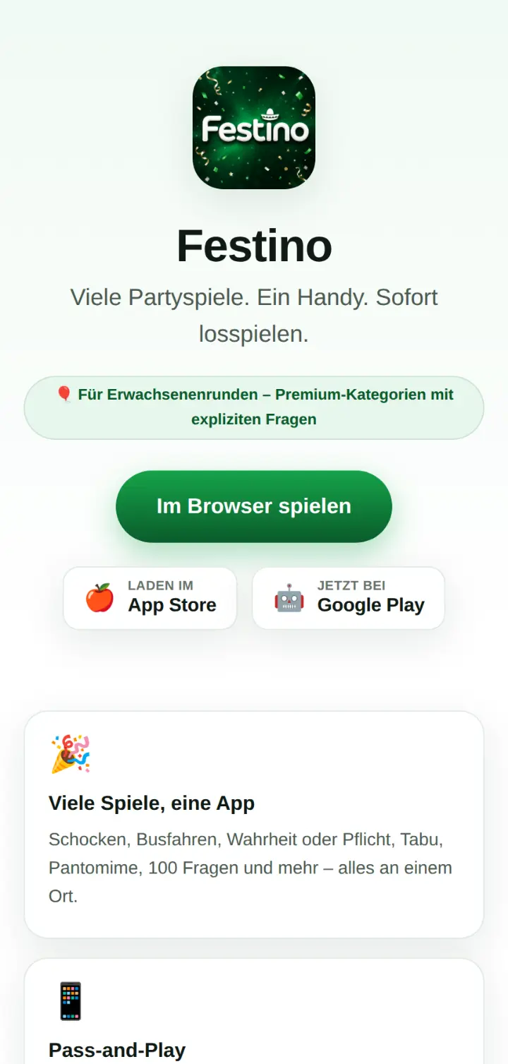 Festino Partyspiele-App auf dem Smartphone