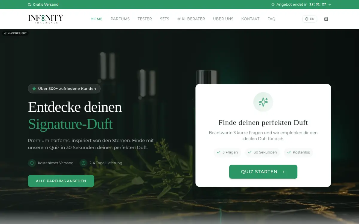 Vorschau der Website von Infinity Fragrance