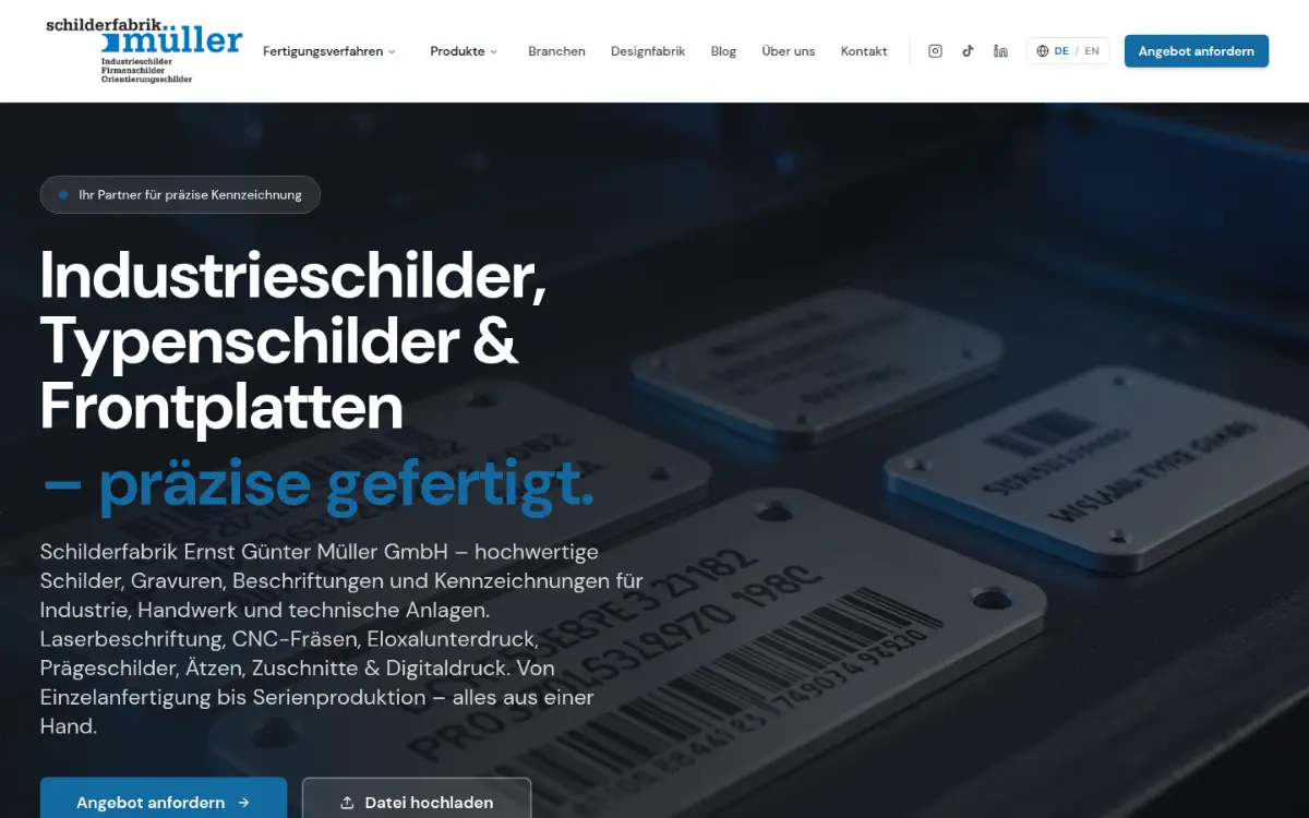 Vorschau der Website von Schilderfabrik Müller
