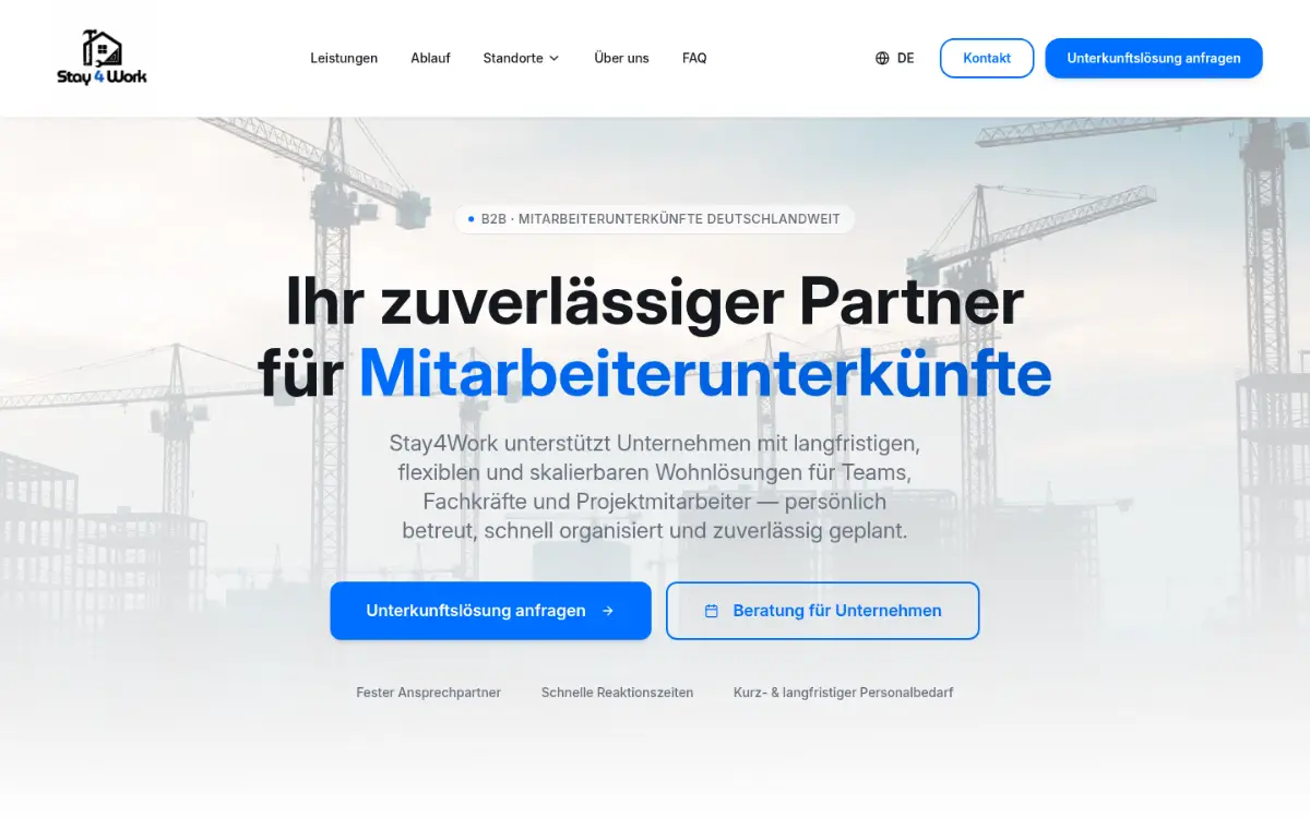 Vorschau der Website von Stay 4 Work