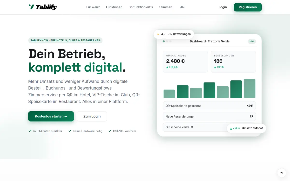 Vorschau der Website von Tablify