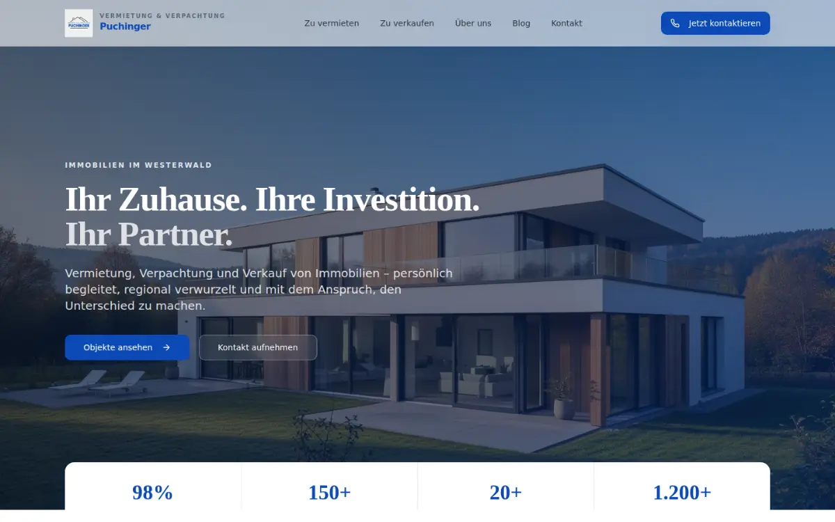 Vorschau der Website von V&V Puchinger