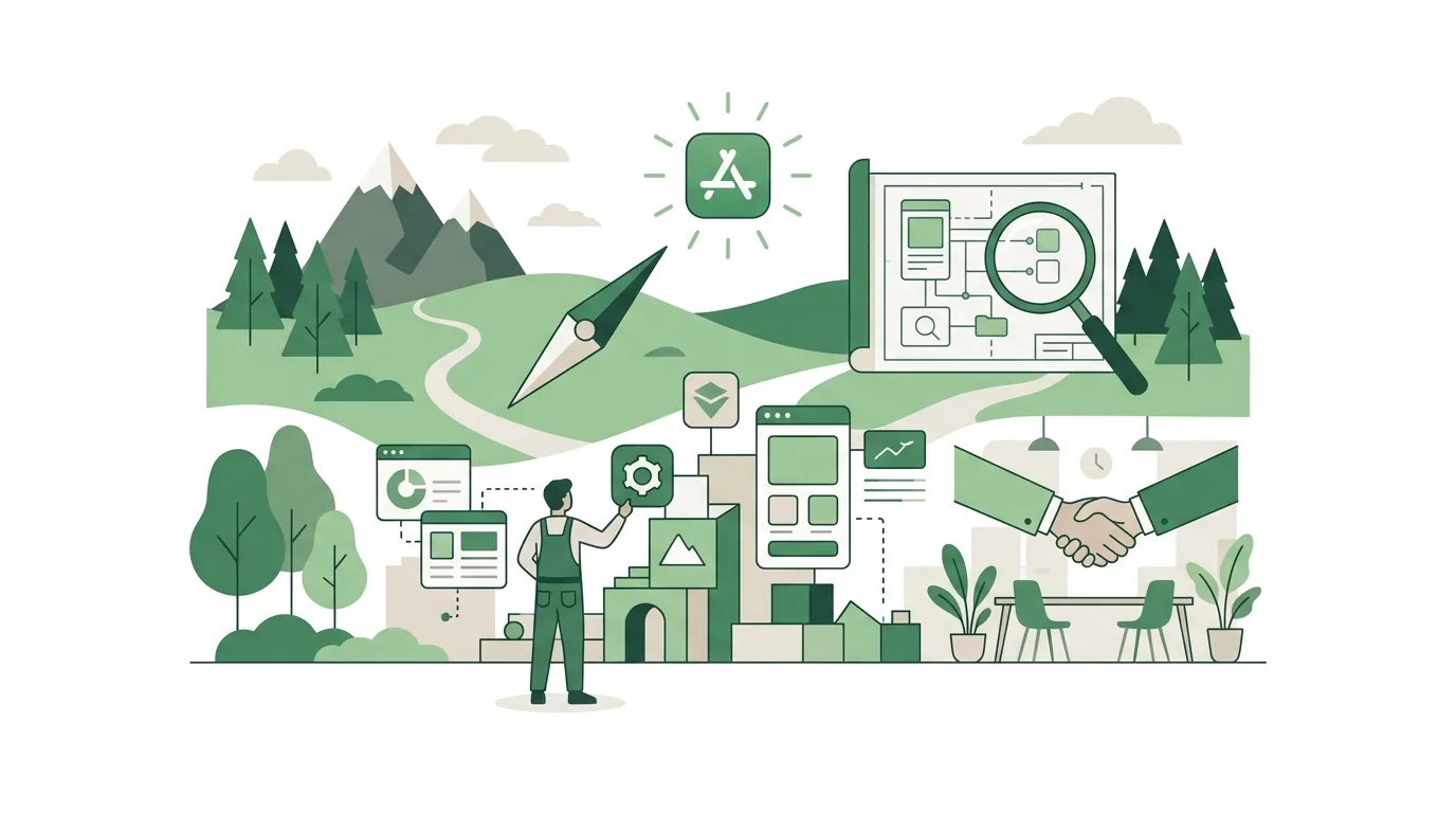 Illustration zur Frage „Woran erkenne ich einen guten App-Entwickler im Westerwald?“
