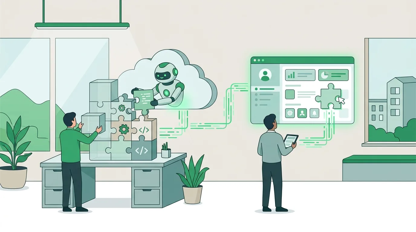 Illustration zur Frage „Wie setzt DigifyNow KI bei der App-Entwicklung ein?“