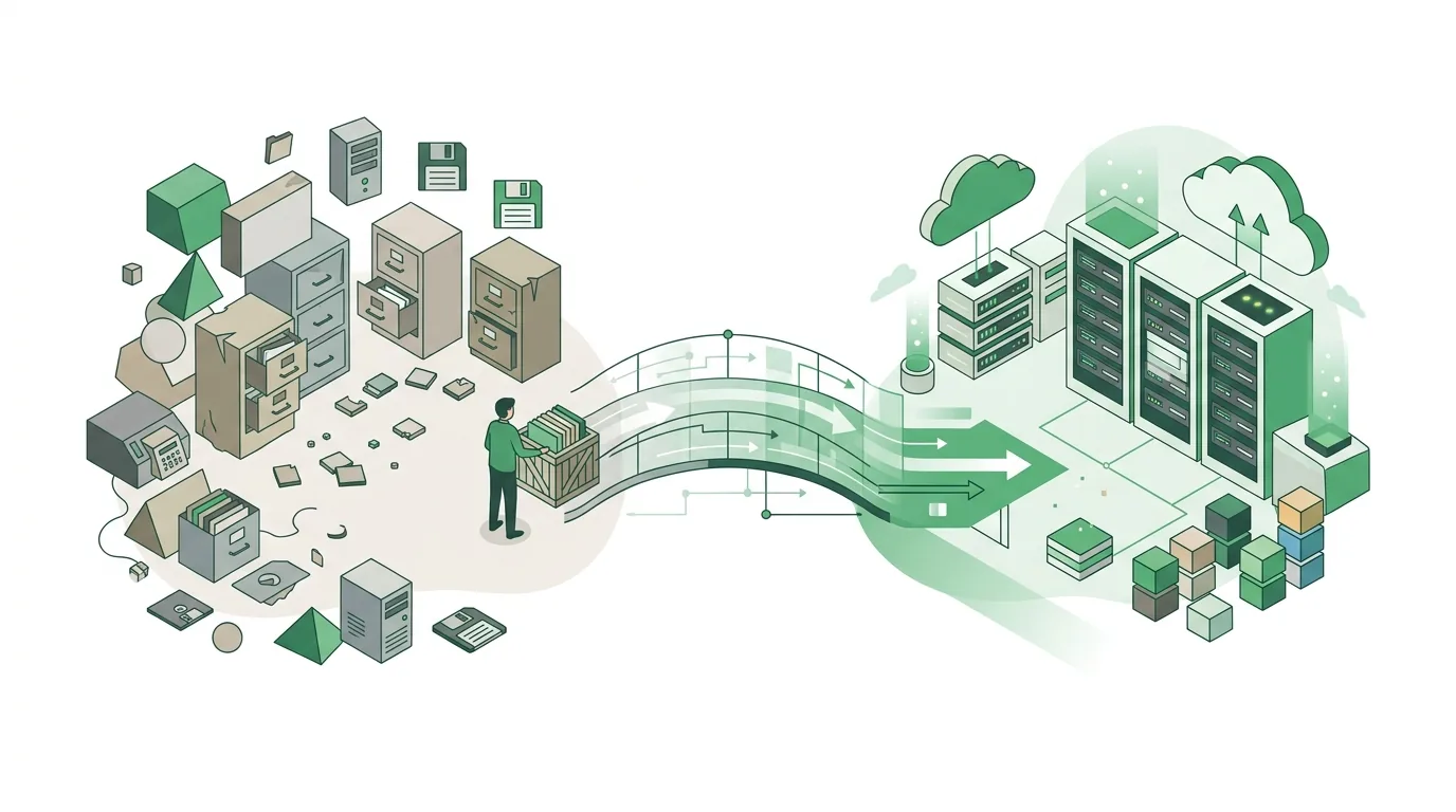 Illustration zum Abschnitt „Was ist eine Datenmigration? Definition und Abgrenzung“