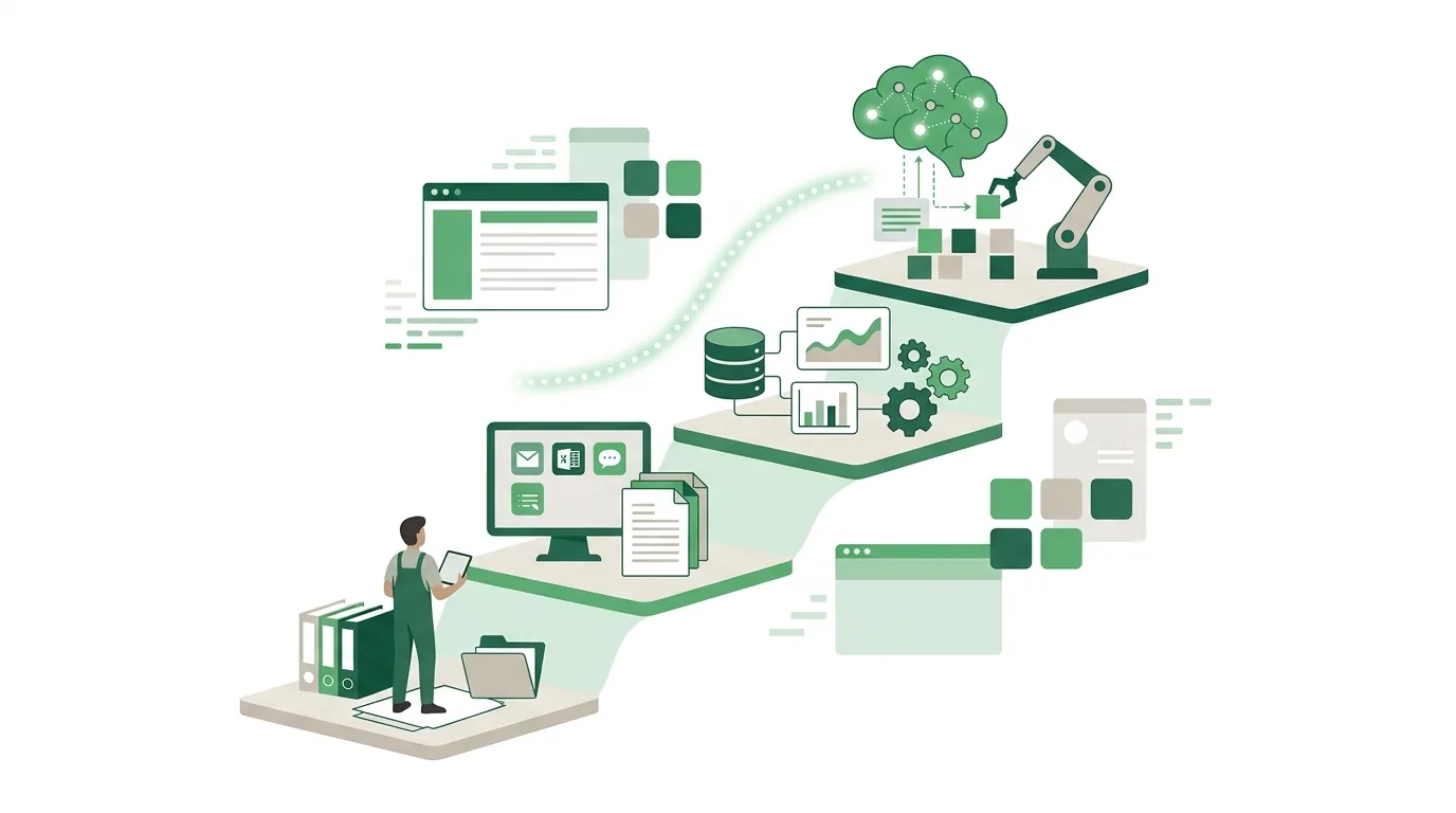 Illustration for the question “In what order should you digitalize a small or midsize business?”