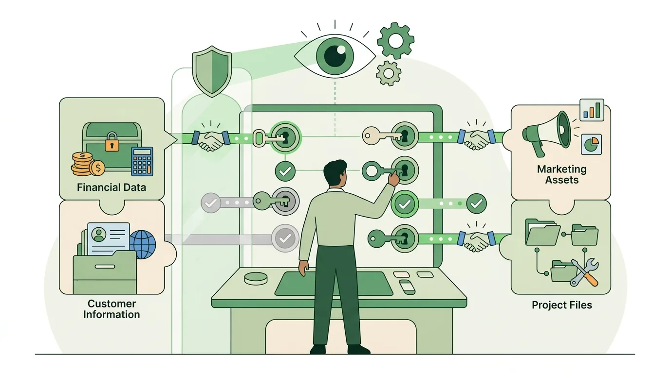 Illustration zur Frage „Welche Rechte und Freigaben braucht ein KI-Agent?“