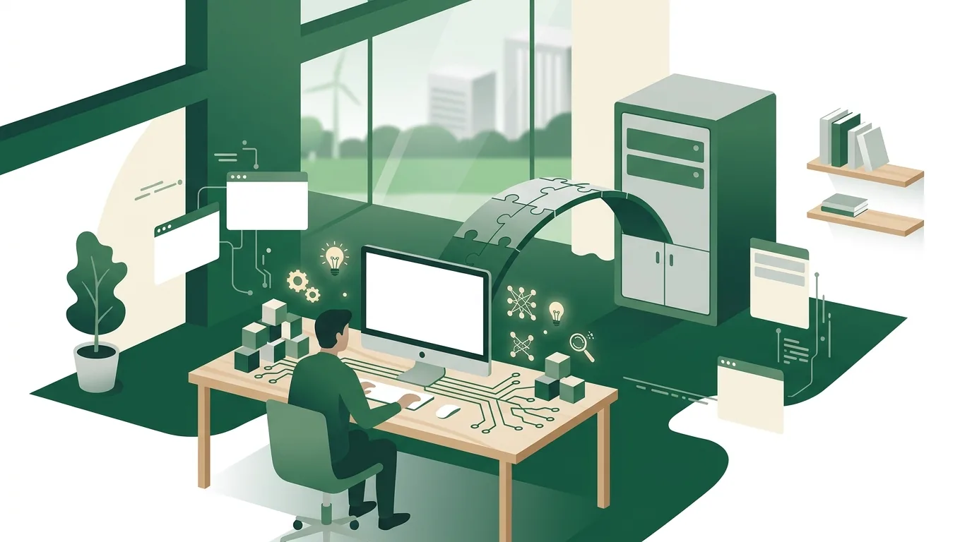 Illustration zur Frage „Welche Software brauche ich, um KI lokal zu betreiben?“