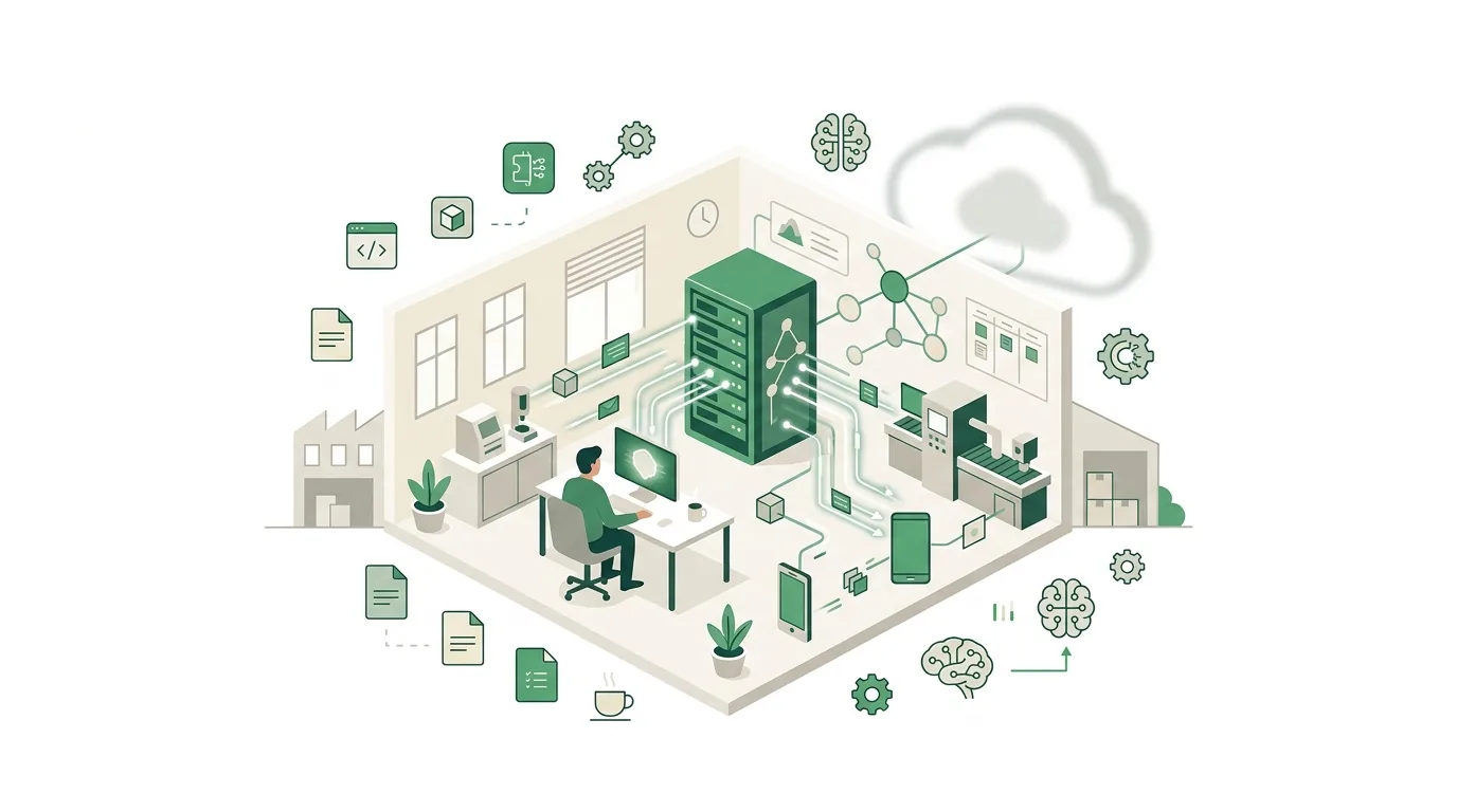 Illustration zum Abschnitt „Wie DigifyNow lokale KI im Unternehmen einführt“