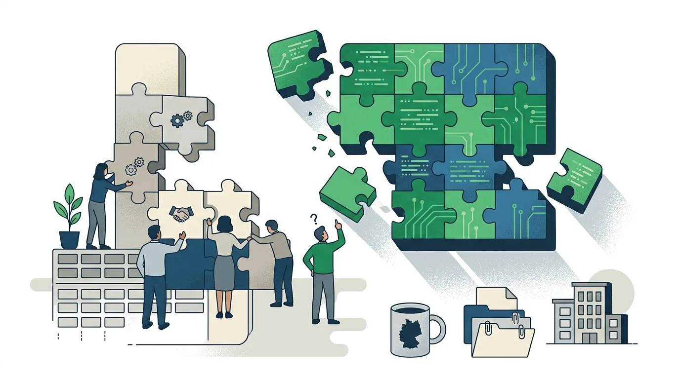 Illustration zur Frage „Woran scheitert KI-generierter Code in der Praxis?“