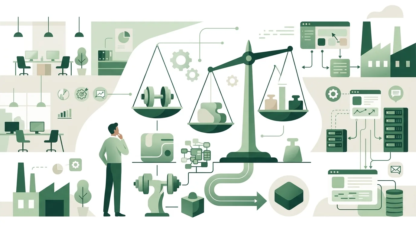Illustration for the section “How to choose AI tools for business: the criteria that matter”