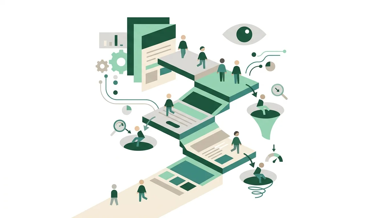 Illustration for the section “Step 2: Take stock of where visitors drop off”