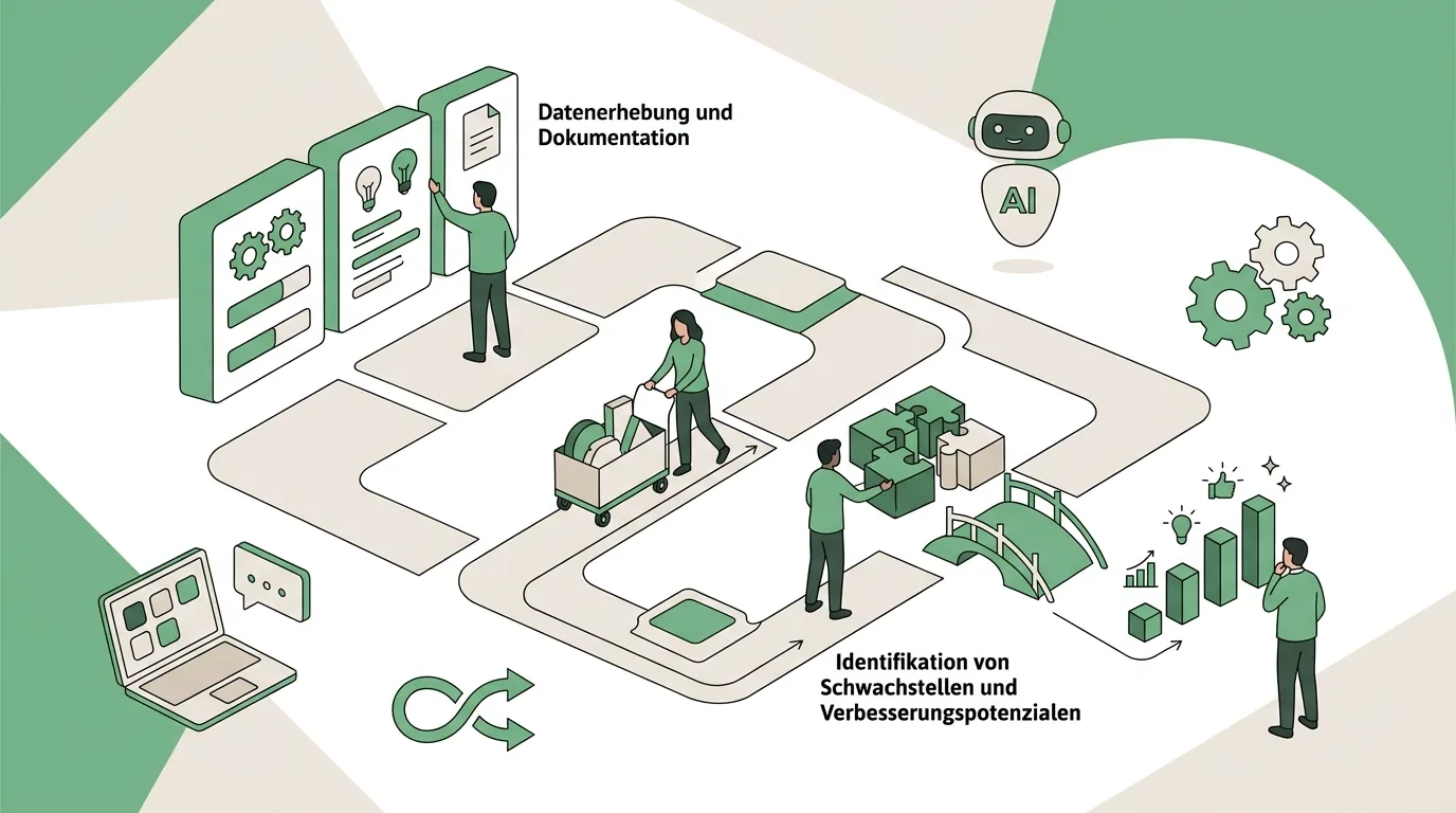 Illustration zur Frage „Wie sieht eine Prozessanalyse-Vorlage aus?“
