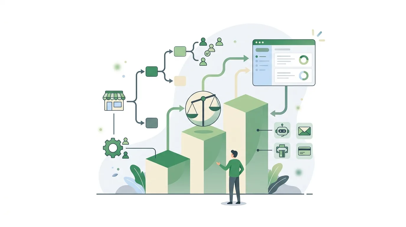 Illustration zur Frage „Shopify Kosten pro Monat: Wovon hängen sie ab?“