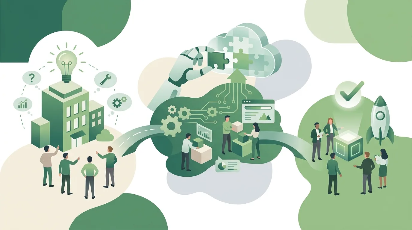 Illustration zur Frage „Wie läuft Softwareentwicklung als Auftrag ab?“