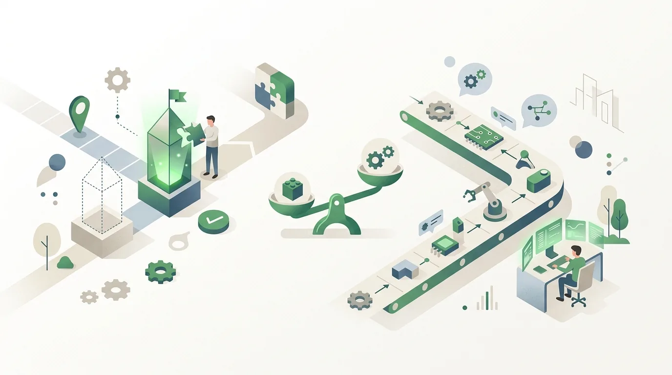 Illustration zur Frage „Werkvertrag oder Dienstvertrag: welcher Vertrag passt zur Softwareentwicklung?“