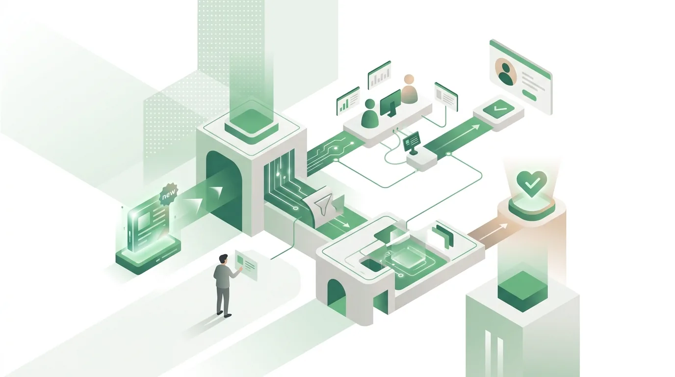Illustration zur Frage „CRM-System einfach erklärt: Was passiert mit einer neuen Anfrage?“