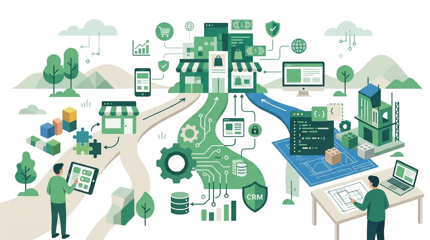 Illustration for the question “What are the ways to create an online store?”