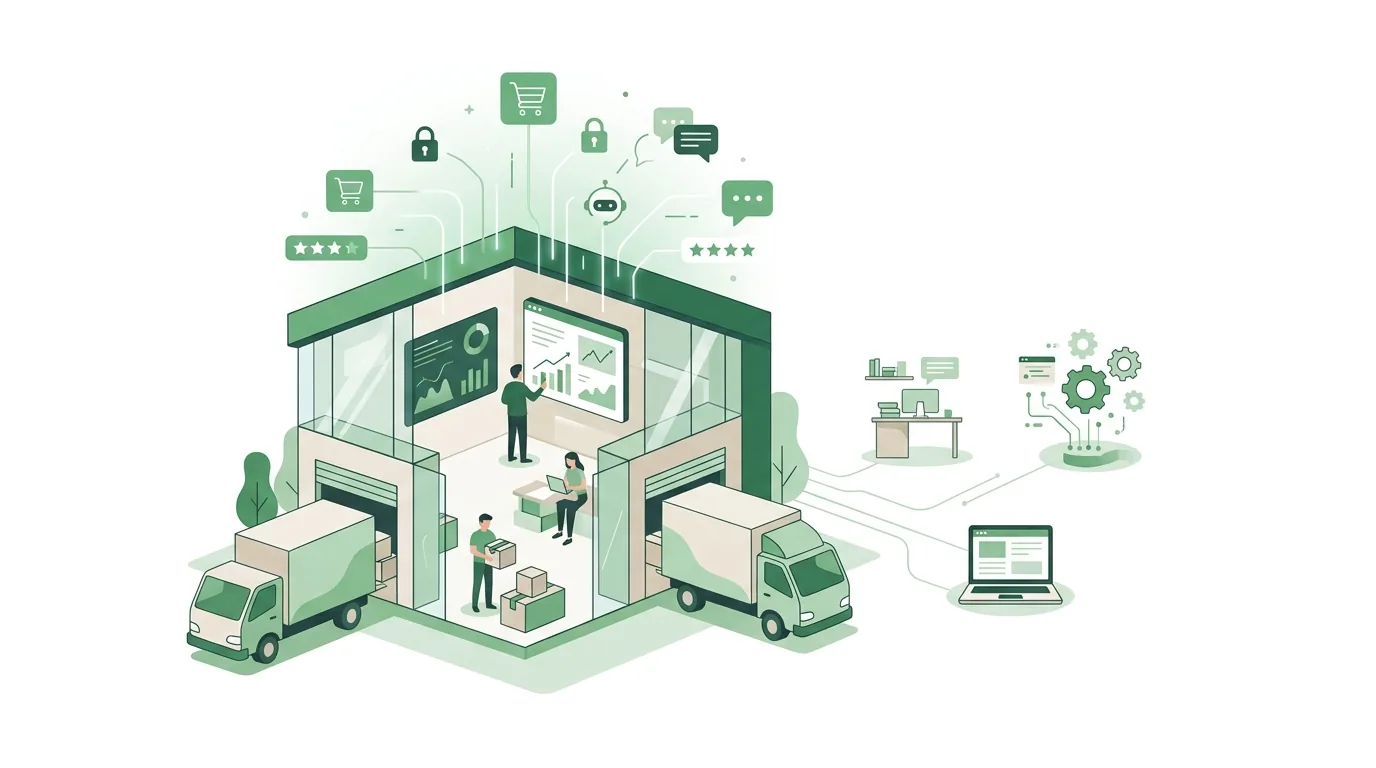 Illustration for the question “When is it worth paying someone to build your online store?”